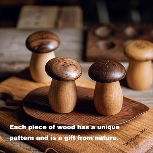 Toothpick Holder, Cute Mushroom Toothpick Dispenser,Wooden Toothpick Container for Kitchen Home Restaurant Dining Room Birthday Hostess Thanksgiving Christmas Gift for Friend Family Wood Decoration