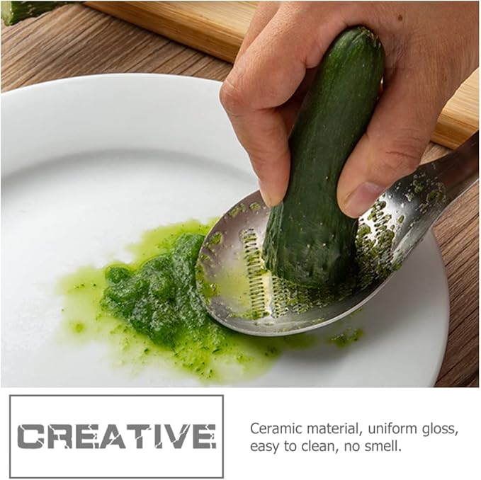 Hemoton Cheese Zester Cheese Graters for Kitchen Stainless Steel Garlic Grinders Ginger Grater Grinder Zester Spoon Metal Lemon Zester Grater With Handle for Cheese, Chocolate, Kitchen Gadgets