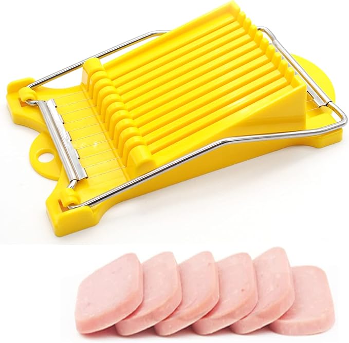 Multifunctional Stainless Steel Luncheon Meat Slicer,Home Slicing and Splitting Tools Food Slicer for Butter Cheese Kiwifruit Strawberry Banana and Cooked Eggs Etc. (Yellow)