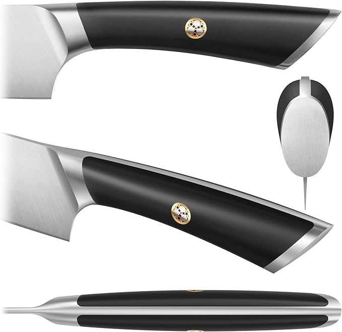 Cangshan ELBERT Series German Steel Forged Cleaver Knife Block Sets, Acacia (7-Piece, Black)