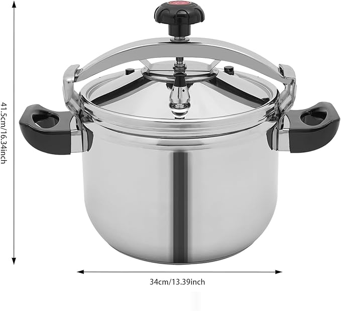 23.25 Quart Stainless Steel Pressure Cooker, 60Kpa Pressure Stewing Pot w/Alarm Device, Pressure Cooker Pot for Cooking, 3 Heavy Security Systems, Works on All Stovetops (Induction Compatible)