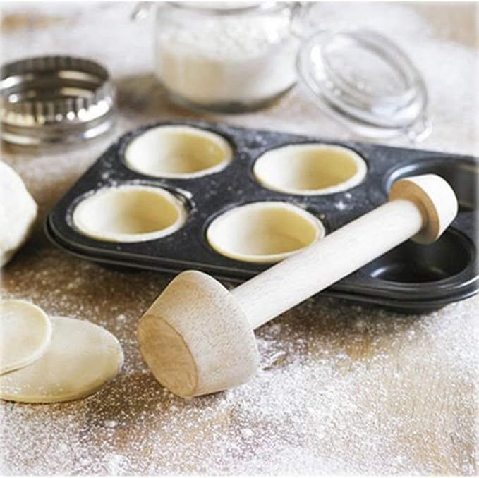 Tart Tamper Pastry Tamper Double Side Wooden Egg Tart Tamper Mold DIY Cake Pastry Pusher for Kitchen Party Baking Tools, Pie, Tart and Quiche Pans Bakeware