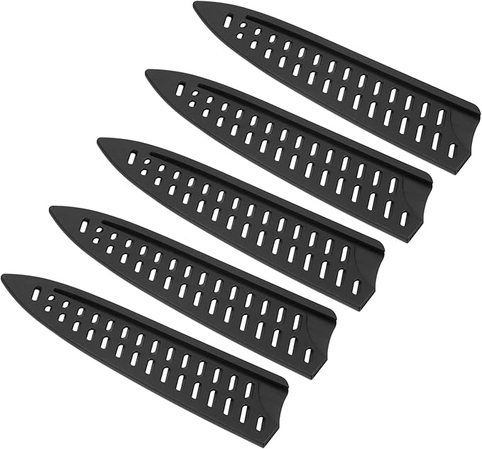 PATIKIL PP Safety Knife Cover Sleeves for 8" Chef Knife, 5 Pack Knives Edge Guard Blade Protector Universal Knife Sheath Portable for Kitchen, Black