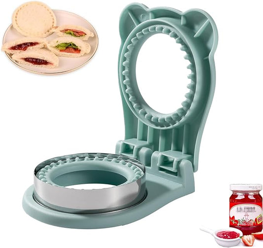 Uncrustable Sandwich Maker, Sandwich Pocket Circle Shape Cutter & Sealer for Kids Breakfast and Lunchboxes, Light Blue, 3.7Inch