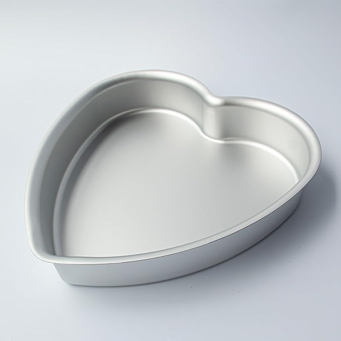 kefyixc 9 Inch Heart Shaped Cake Pan Set of 2, Aluminum,2 Inch Deep, Heat-Resistant Baking Cake Pan for Wedding, Party, Family Occasions, Chocolate, Bread. (9 x 2 Inch,Set of 2)
