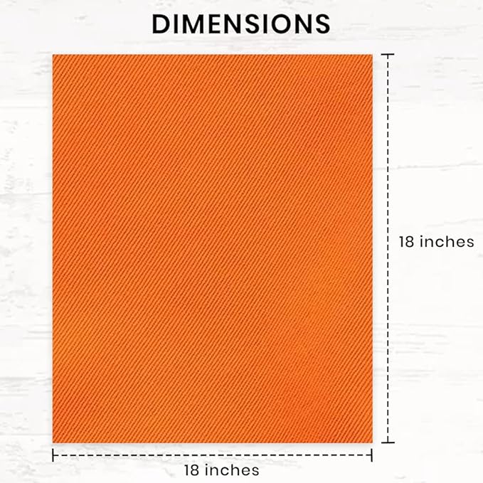 Orange Cloth Dinner Cotton 18x18 in Washable Napkins Cloth|Absorbent Reusable Spring Easter Basket Decor Pk of 6 Table Napkins Cocktail Party Wedding Hotel Cafe Cloth Napkins