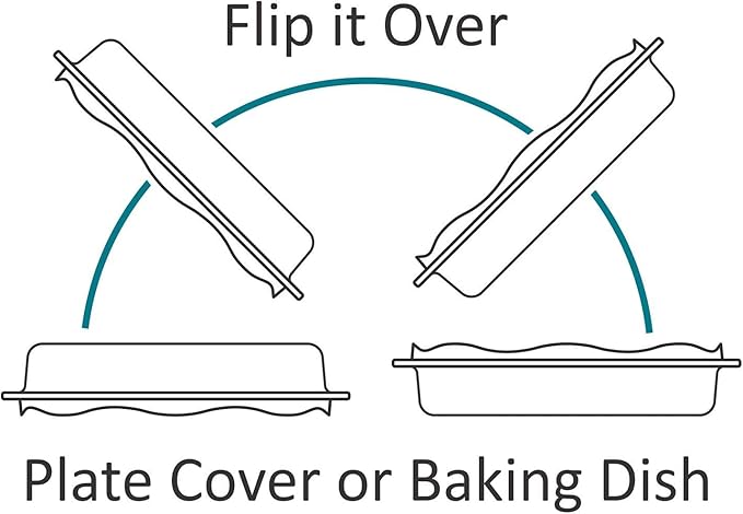 Cuchina Safe 2-in-1 Cover ‘n Cook Vented Glass Microwave Plate Cover and Baking Dish; Easy to Grip for Baking and Serving
