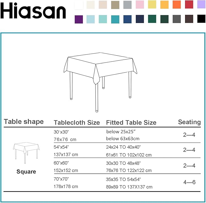 Hiasan Pink Tablecloth Square - Washable Waterproof Fabric Table Cloth for Card Tables, Party and Dining, 30 x 30 Inch