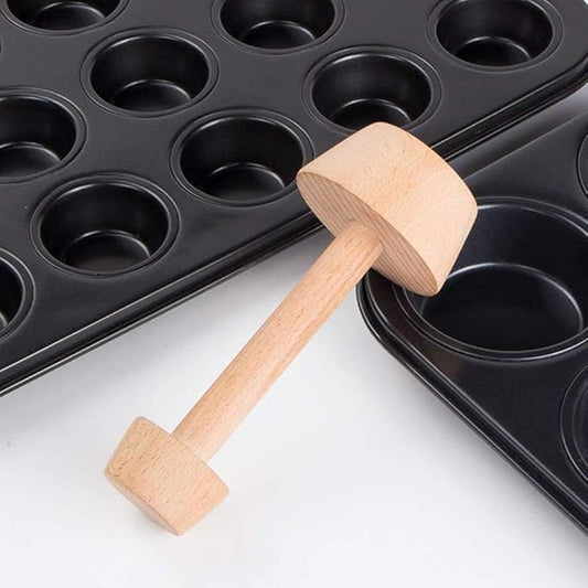 Tart Tamper Pastry Tamper Double Side Wooden Egg Tart Tamper Mold DIY Cake Pastry Pusher for Kitchen Party Baking Tools, Pie, Tart and Quiche Pans Bakeware