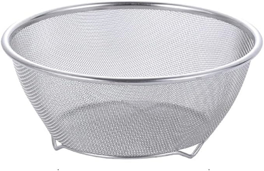 1PC Stainless Steel Rice Washing Sieve Strainer 7inch Kitchen Mesh Net Strainer Basket Drainer Washing Bowl Sieve Sifters for Vegetable Fruits Rice Washing