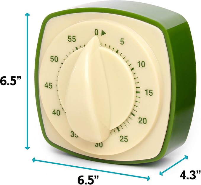 Kikkerland Retro Kitchen Timer – Vintage Decor for Home & Kitchen – Windup Timekeeper, 1 Timer in a Surprise Color