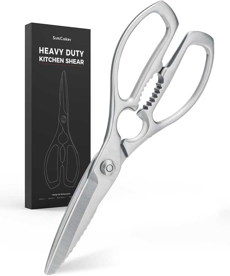Heavy-Duty Kitchen Scissors Forged from Stainless Steel, Kitchen Shears for Food, Ideal Cooking & Culinary Scissors for Meat, Poultry and Vegetables, Dishwasher Safe, 2-Year Warranty