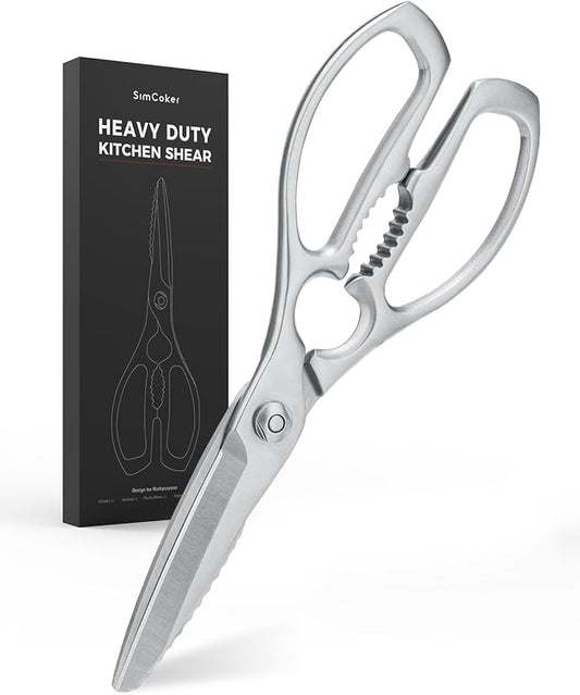 Heavy-Duty Kitchen Scissors Forged from Stainless Steel, Kitchen Shears for Food, Ideal Cooking & Culinary Scissors for Meat, Poultry and Vegetables, Dishwasher Safe, 2-Year Warranty