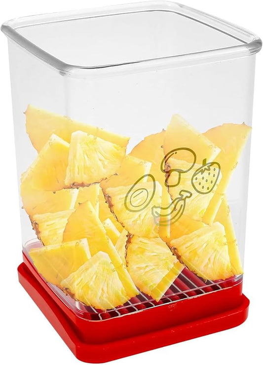 Stainless Steel Fruit & Vegetable Cutter with Push Plate - Banana, Strawberry & Egg Slicer