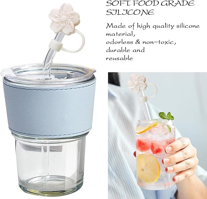 White Straw Cover for Stanley Cup, 10mm (0.4inch) Silicone Straw Covers for 40Oz&30Oz Stanley Cup