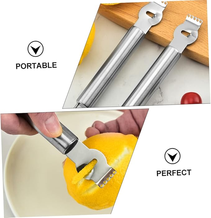 Healifty 3pcs Stainless Steel Fruit Peeler Multifunctional Lemon Zester Slicer with Ergonomic Handle for Easy Labor Saving Kitchen Use and Quick Cleaning