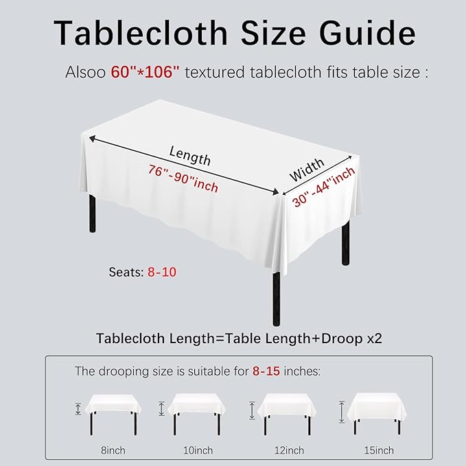 Alsoo Table Cloth Rectangle Table, 60X106 Inch Linen Textured Table Cloth Waterproof Spill-Proof TableCloths Wrinkle Free Fabric Farmhouse Table Cover for Dining Parties Buffets Holidays,Sage Green