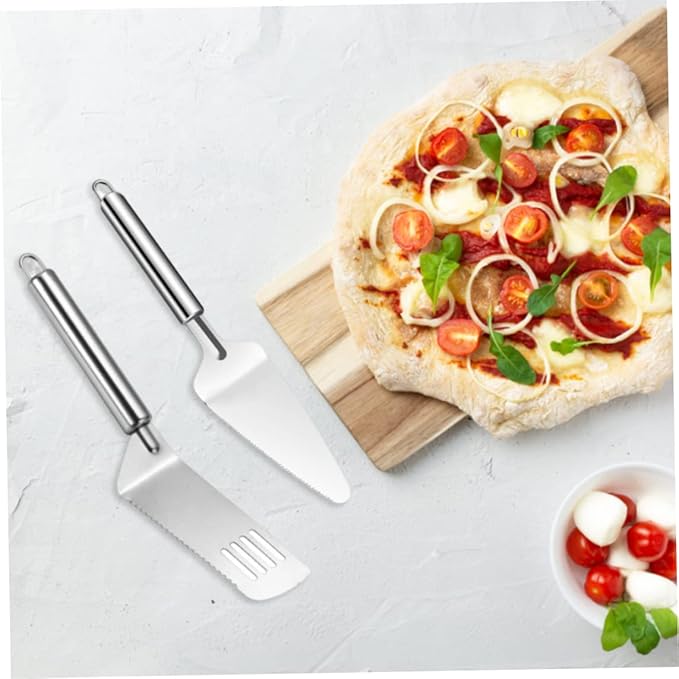 DAGLLGEW Cake Spatulas Set Stainless Steel Wedding Cake Cutter Multi-Functional Pie Server for Lasagna Cutting 2Pcs Pie Server Knife