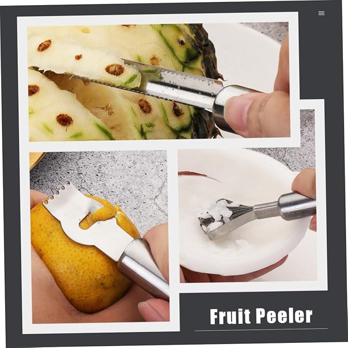 3-Piece Multi-Functional Grater Set Stainless Steel Lemon Zester Pineapple Grater Coconut Manual Kitchen Tool for Fruits and Vegetables for Baking and Cooking