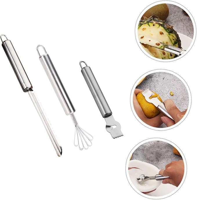 3 Pcs Stainless Steel Lemon Zester Multipurpose Peeler for Fruits Vegetables Easy to Clean Compact Design for Cooking Cocktails