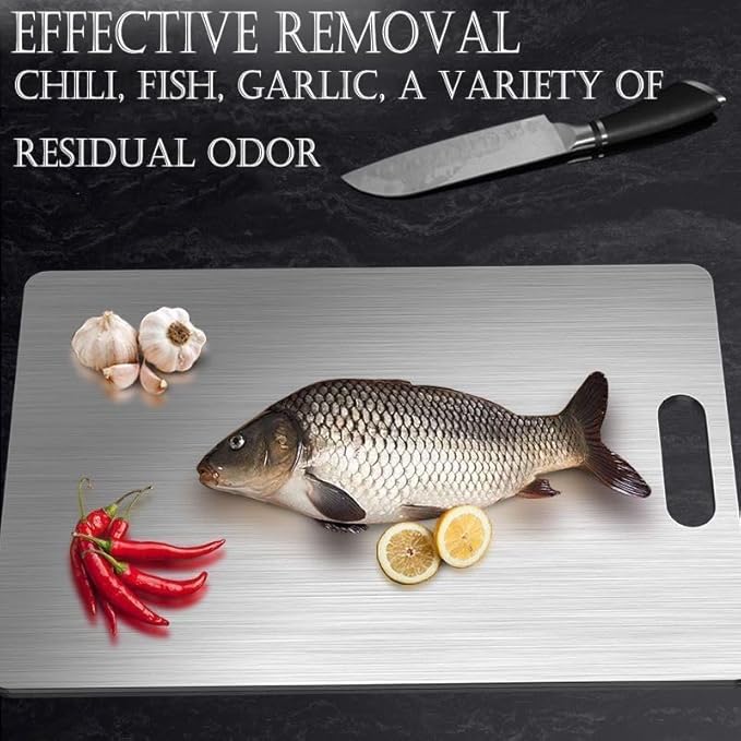 Upgrade Titanium Cutting Board - New Upgrade 100% Pure Titanium Cutting Boards for Kitchen Double Sided Non Toxic Titanware Cutting Board,Hygiene Durable Dishwasher Safe Chopping Board (18"L x 12"W))