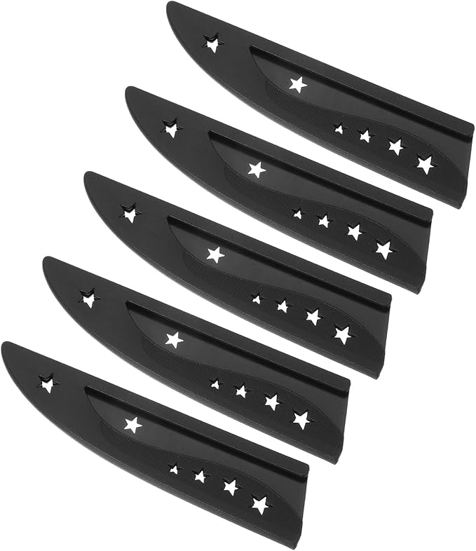 PATIKIL Plastic Safety Knife Cover Sleeves for 6" Boning Knife 6.3 x 1.4 Inch (LxW), 5 Pack Knife Blade Guard Protector Universal Kitchen Knife Sheath for Kitchen Bar, Black