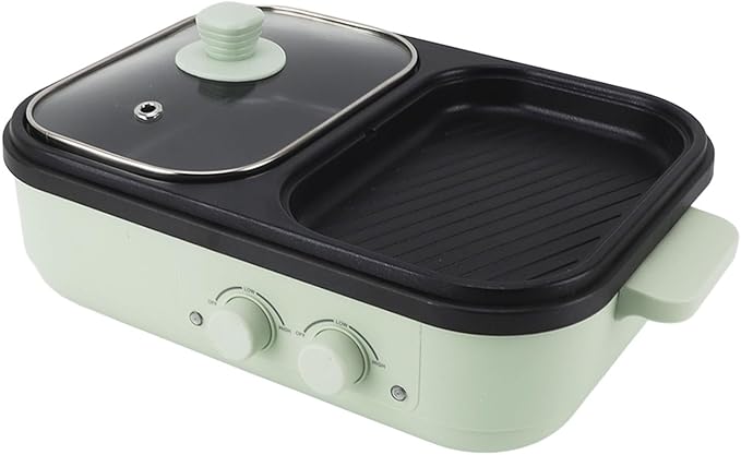 1300W Multifunctional Hot Pot, Non Stick Dual Sides Electric Cooker for Frying, Grilling, Cooking for Indoor Outdoor Use (US Plug 110V)