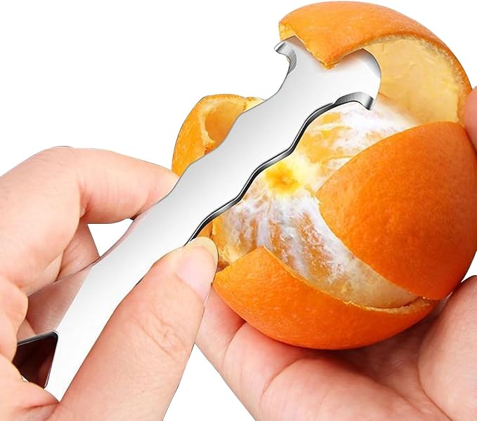 2 Pack, Stainless Steel Orange Peeler tool – Multi-Functional Citrus Peeler, Fruit Peeler & Peel Skin Remover for Oranges, Grapefruits, Lemons