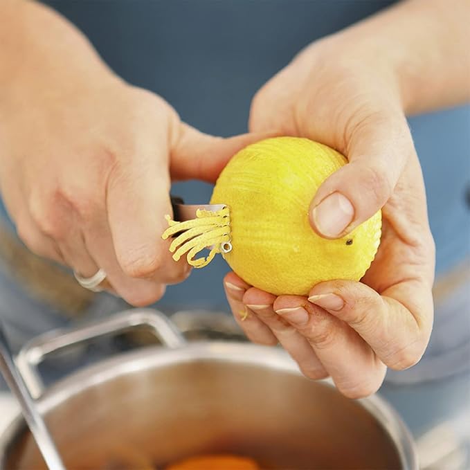 2 Pack Stainless Steel Lemon Zester Grater with Channel Knife and Hanging Loop,Orange Peeler,Citrus Zester Fruit Peeler Lemon Twist Tool for Kitchen, Bar