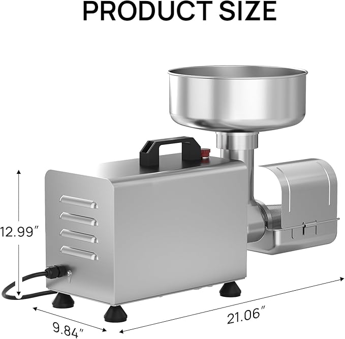 Electric Tomato Strainer 0.6HP Commercial Grade Tomato Sauce Maker Milling Machine with 304 Stainless Steel, Pure Copper Motor, Food Strainer for Jam & Sauce, 110V