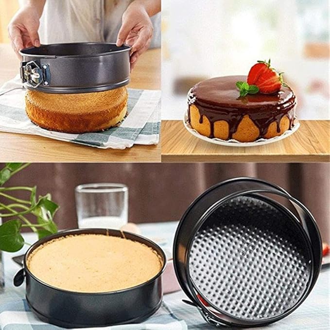 JNXHON Springform Heart shaped Cake pans Round Squar Non-stick Cheesecake Baking Tray with Detachable Bottom Heart Cake Mold for Christmas and Valentine's Day Baking Heart Round Square Set of 3