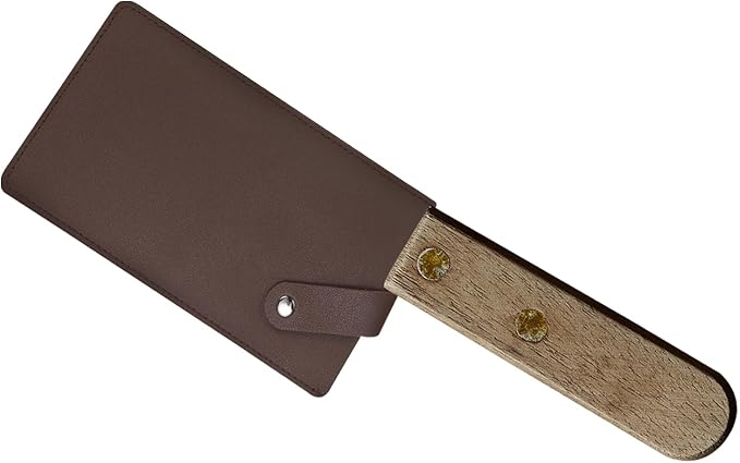 PATIKIL PU Leather Knife Meat Cleaver Sheath, Waterproof Chef Knife Guards Wide Knife Protector Cleaver Cover for Home Kitchen, Brown