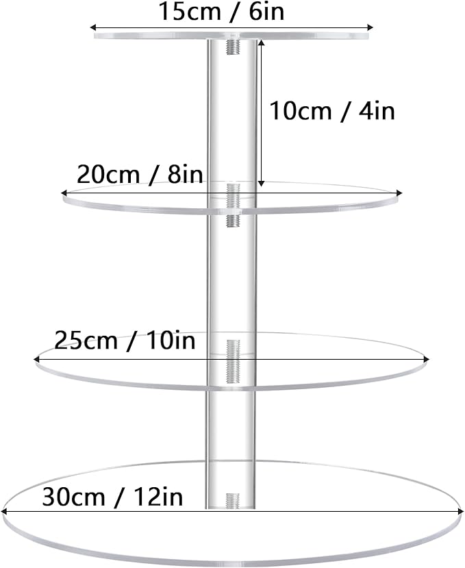 YestBuy 4 Tier Cupcake Stand, Acrylic Cupcake Tower Stand, Premium Cupcake Holder, Clear Cupcake Display Tree Tower Stand For 38 cupcakes, Display for Pastry Wedding Birthday Party
