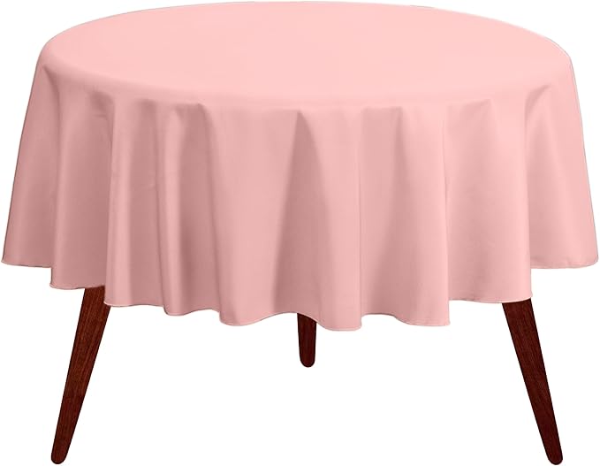 Gee Di Moda Pink Round Tablecloth - 108 Inch, Heavy Duty, Machine Washable, Wrinkle Resistant, Ideal for 48 to 72 Inch Round Tables, Perfect for Buffet, Holidays, Dinner, Wedding & Baby Showers