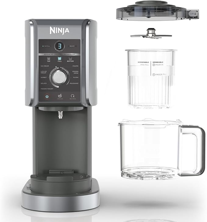 Ninja® CREAMi® Deluxe 11 in 1 Ice Cream and Frozen Maker NC501EU Silver