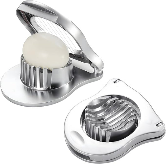2 Pack Egg Slicer,Zinc Alloy Hard Boiled Egg Cutter,Multi-Function Stainless Steel Metal Wire Slicers for Mushroom,Strawberry,Banana,Easy Clean,Uniform Slices,Perfect for Salads Sandwiches Breakfast