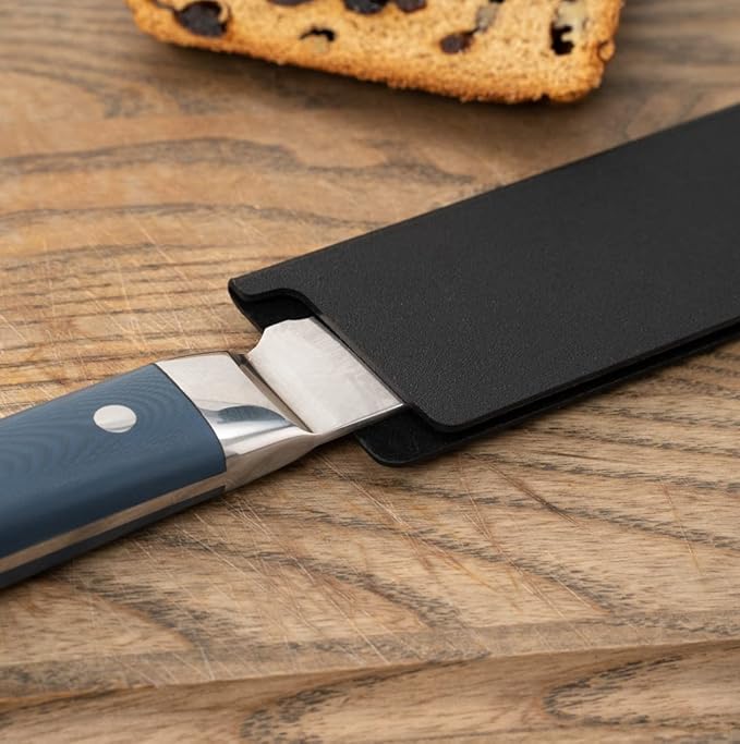 Sensei 12 x 2 Inch Knife Sleeve, 1 Knife Protector - Fits Chef Knife, Felt Lining, Black Plastic Knife Blade Guard, Durable, Cut-Proof - Restaurantware
