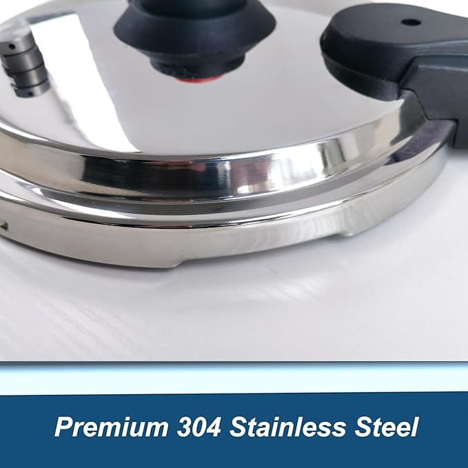 XINFU Heavy Duty 304 Stainless Steel Pressure Cooker 4.2 Quart, Serves 1-3, Standard and Fast Modes, Multi-Safety, Even-Heat Patented Base, Compatible with Gas, Electric, Ceramic and Induction Stoves