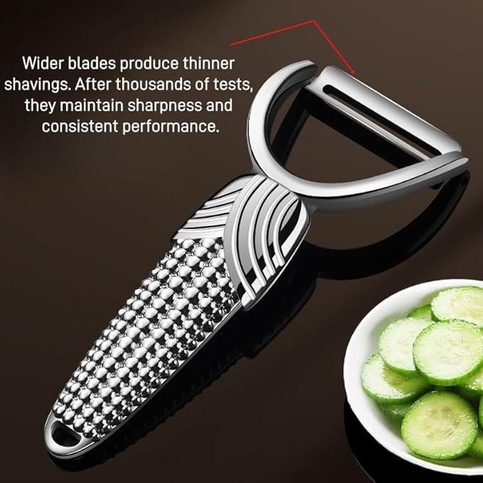 Vegetable Peeler For Kitchen, Easy Peeler/Non-Slip Wide Handle/Suitable for All Fruits Vegetables/Silver