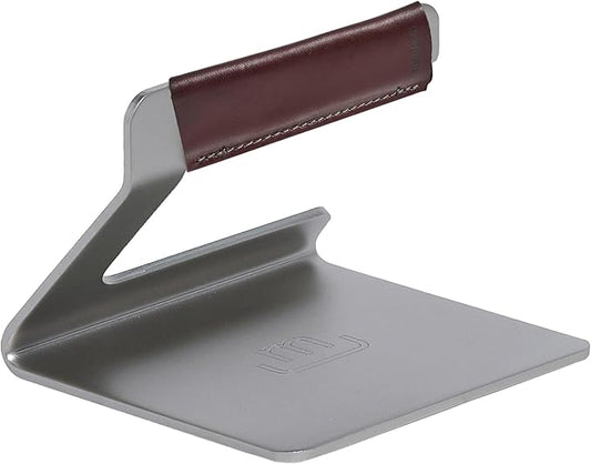 Made In Cookware - Stainless Steel Grill Press - Removable Leather Handle Cover - Crafted in Sweden