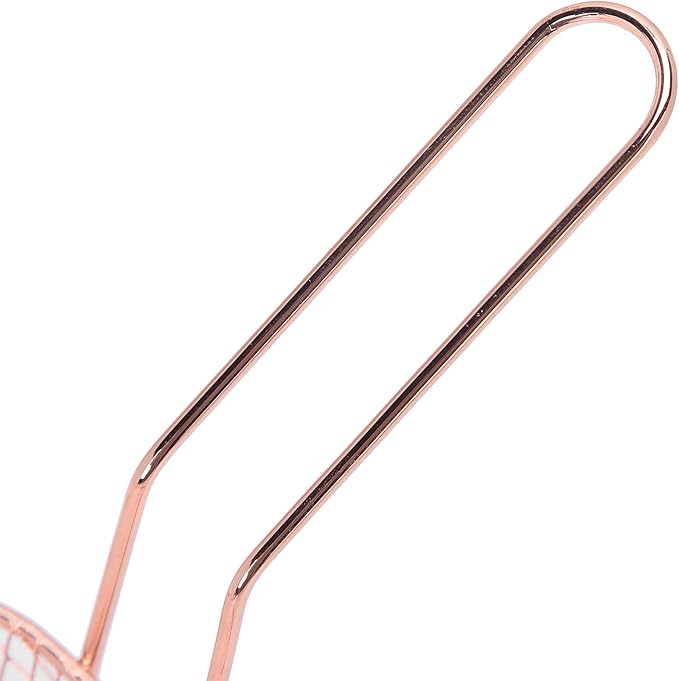 4Pcs Stainless Steel Frying Net Basket flexible design Cooking Strainer for French Fries Food Kitchen Tool(Rose gold)