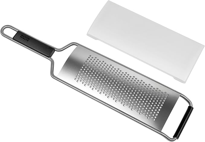 Kuhn Rikon Essential Fine Grater – Ultra-Sharp Stainless Steel Blade for Cheese, Citrus Zest, Vegetables & Spices – Non-Slip Base, Dishwasher Safe