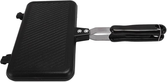 Waffle Maker Pan Nonstick Stovetop Waffle Pan Portable Aluminum Waffle Maker for Family Breakfast Baking Camping Picnic (Style 2)
