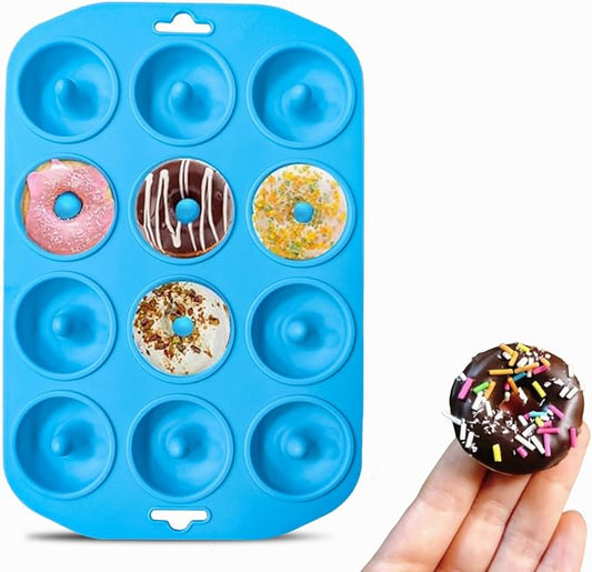 Cupidove Silicone Donut Pan, Bite Size Silicone Donut Molds for baking, Mini Donut Mold Heat Resistant, Mini Baking Mold for baking delicious donuts, Non-stick Bottom, Easy to Clean