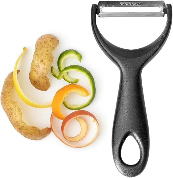A Bar Above Gold Citrus Peeler, Stainless Steel Fruit Peeler for Garnishes, Cocktail Twists, Comfortable Grip Peeling Tool for Oranges, Lemons, Limes, Bartender Accessory, Kitchen Essentials, Silver