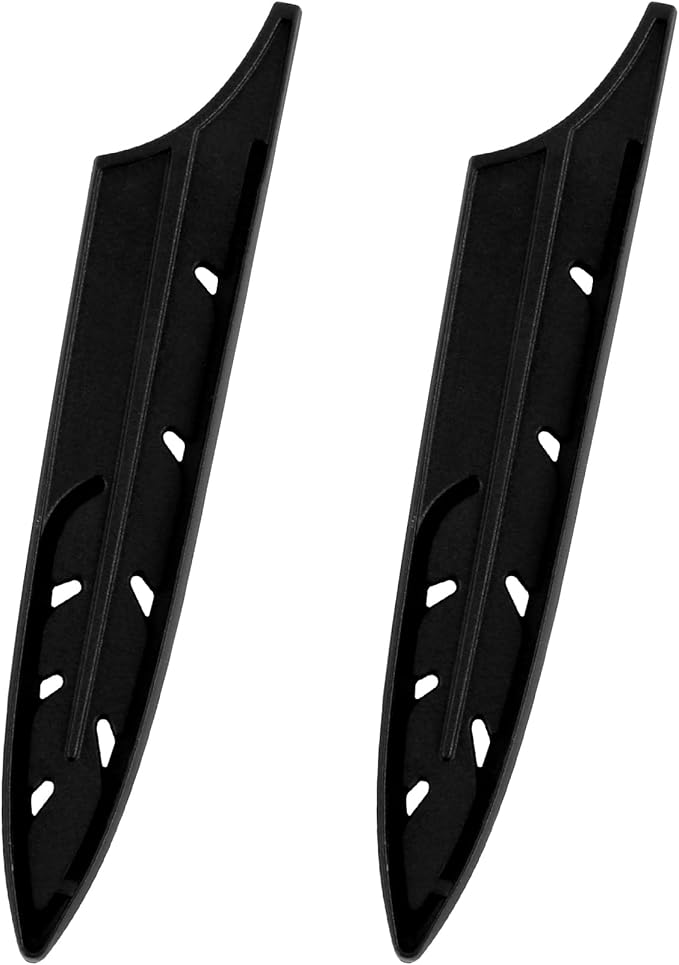 XYJ 2pcs/set Safety Knife Covers Sleeves Knives Edge Guard, Universal Knife Sheath, Paring, Utility Knife Case Blade Guards Protector Black Kitchen Knife Cover Sleeve (For 5'' Utility Knife)