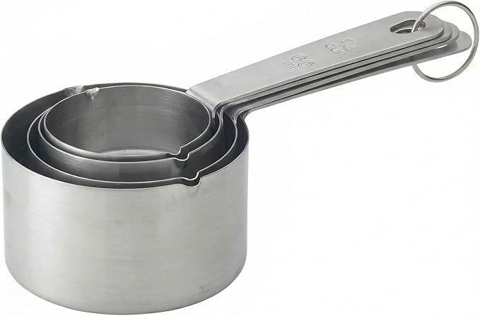 Mrs. Anderson’s Baking Measuring Cups with Pour Spouts, Heavyweight 18/8 Stainless Steel, 4-Piece Set
