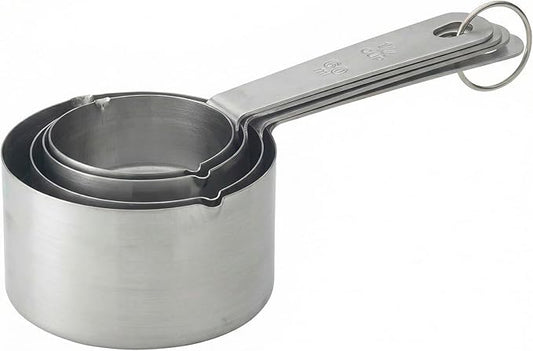 Mrs. Anderson’s Baking Measuring Cups with Pour Spouts, Heavyweight 18/8 Stainless Steel, 4-Piece Set