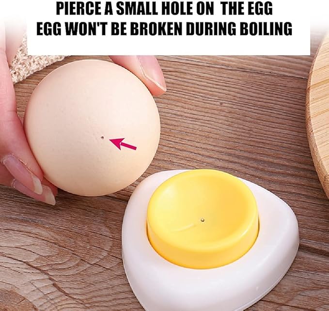 Jawbush Egg Piercer for Raw Eggs, Egg Hole Poker Puncher with Magnetic Base & Safety Lock to Get Good Hard Boiled Eggs, Easy Egg Peeler Shell Remover with Retractable Pin