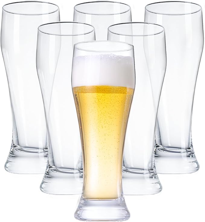 Beer Glasses Set of 6,15 oz Glasses Drinking Set, Craft Pint Glasses for Freezer Supply Aroma Retention, Tall Beer Mug and Glassware,Unique Gifts for Christmas